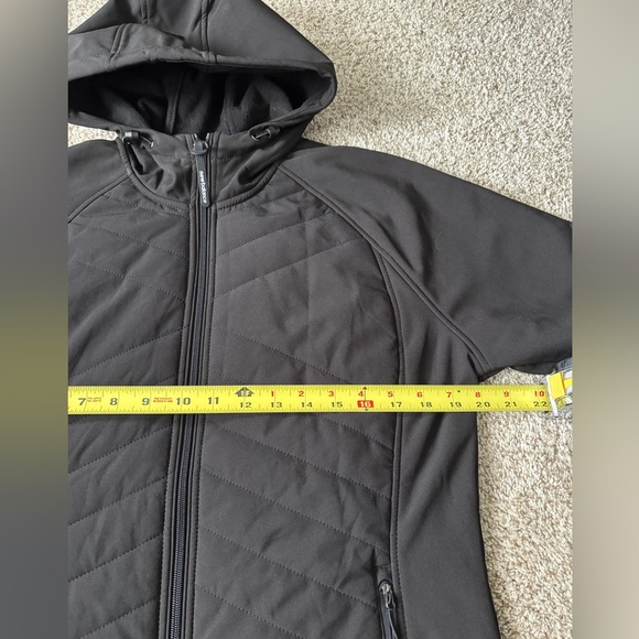 New Balance Hooded Jacket Womens Medium Black Full Zip Pockets Fleece Lined - Picture 11 of 12